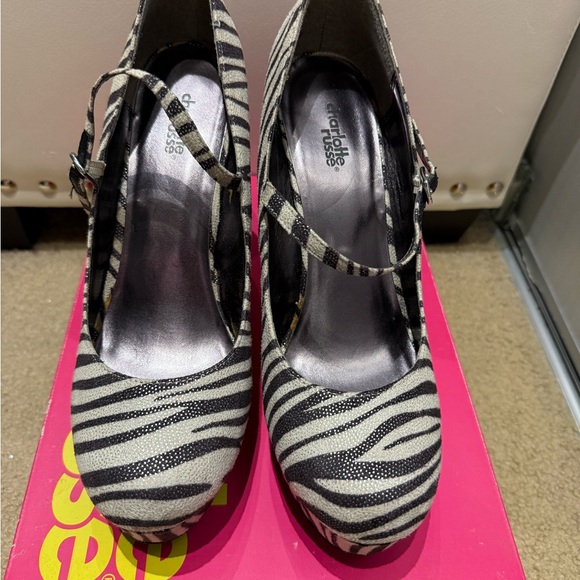 Charlotte Russe Zebra Print Women's Heels - Picture 1 of 6